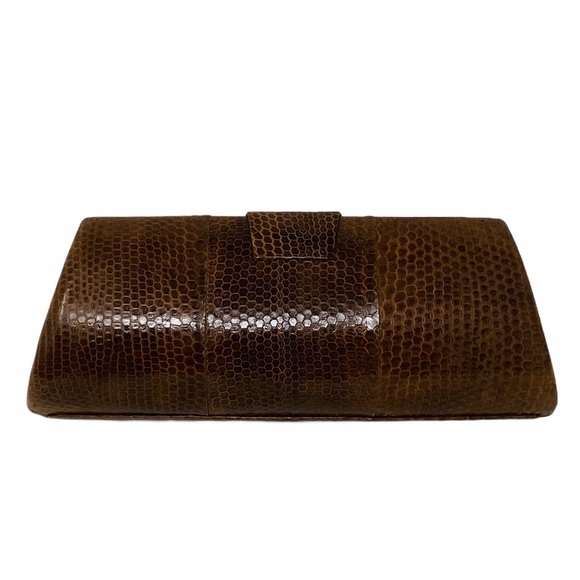 PYTHON Snake Brown Clutch**NEW - Picture 6 of 9